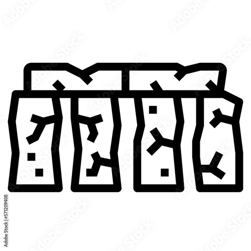 stonehenge line icon style