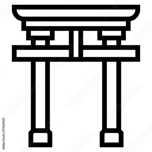 torii gate line icon style
