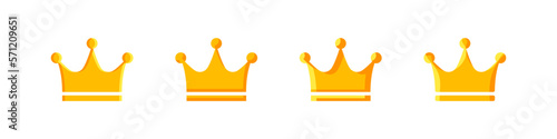 Crown flat icons set. King, queen, premium quality, VIP person, VIP access, impeccable, successful, rich, popular, leader, monarch. The concept of prestige. Set of vector flat icons isolated