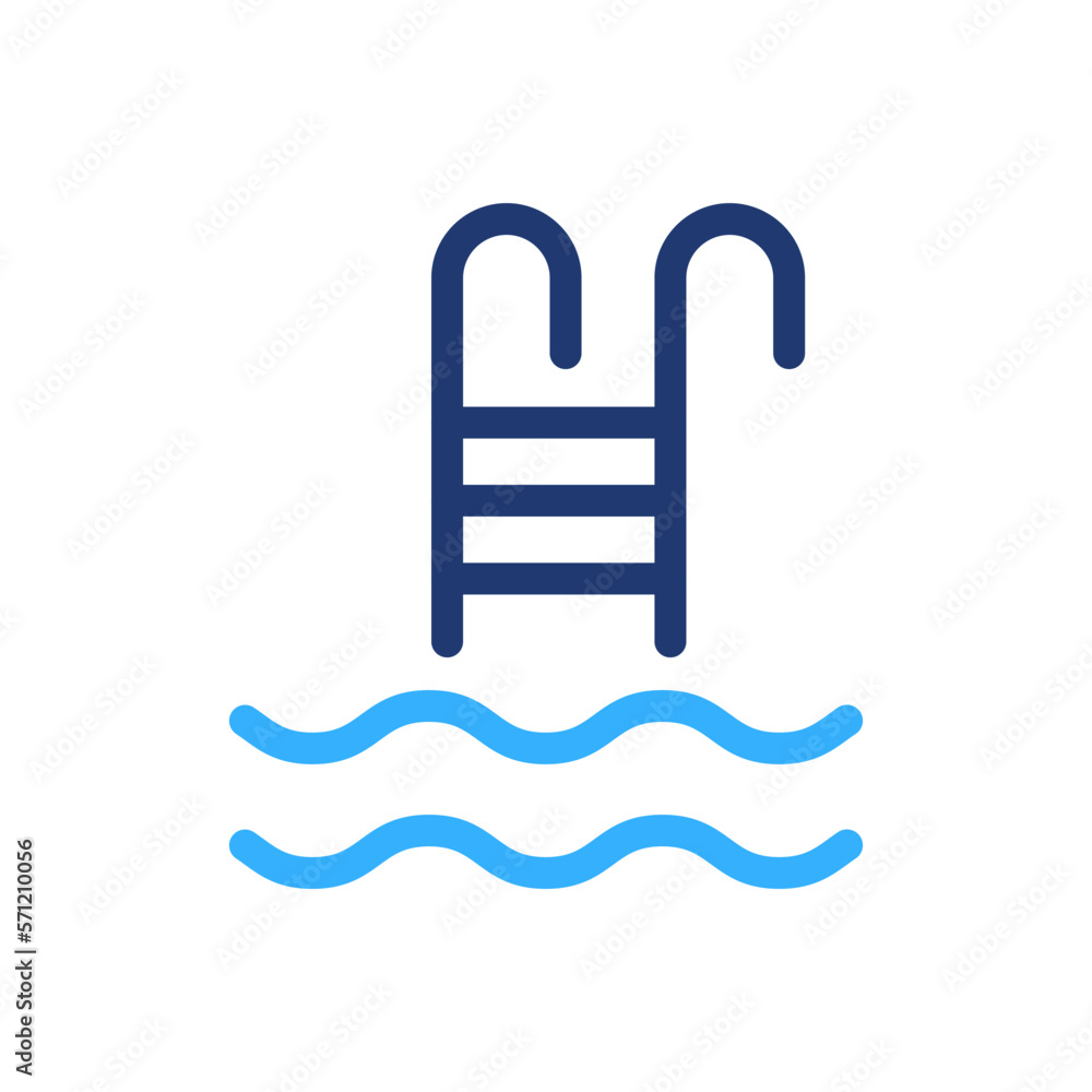 Swimming Pool Silhouette Icon. Ladder or Stairs for Swim Pool Color Icon. Summer Vacation and Activity Rest by Pool. Vector Isolated Illustration Swimming Pool Silhouette Icon. Ladder or Stairs for Swim Pool Color Icon. Summer Vacation and Activity Rest by Pool. Vector Isolated Illustration