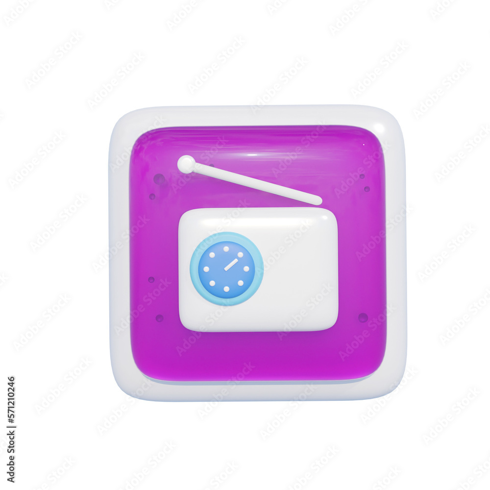 Radio Smartphone Icon Fitur isolated on transparent background 3d Illustration Radio Smartphone Icon Fitur isolated on transparent background 3d Illustration