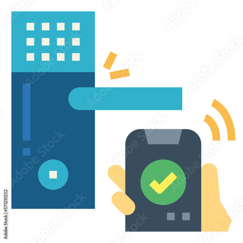 door lock flat icon style