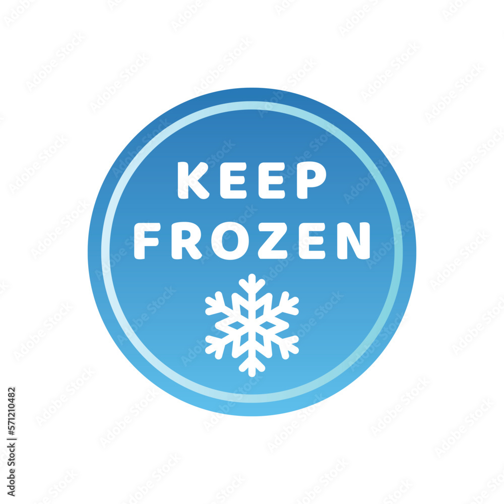 Keep frozen vector label. Product stamp with snowflake. Keep frozen vector label. Product stamp with snowflake.