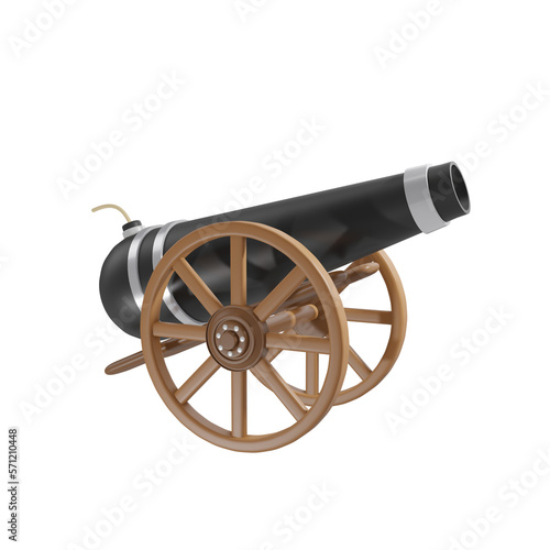 Cannon Ramadan eid al fitr isolated on transparent background 3d Illustration