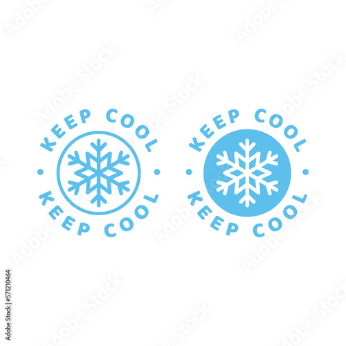 Keep cool vector label. Product stamp with snowflake.