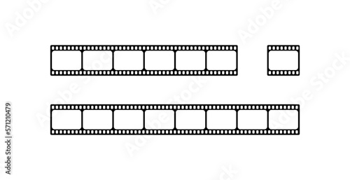 Film strip illustration. Content, film, cartoon, media, retro, frame, edit, editing, processing, information, director, recompile. multimedia concept. Vector illustration isolated on white background