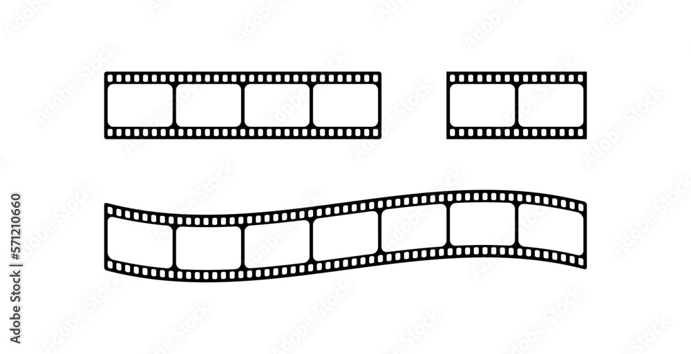 Fototapeta premium Vintage film. Old film, retro technologies, image development, editing, gluing, cutting, director, producer, script. sequence, chronology of events. Media concept. Vector illustration.