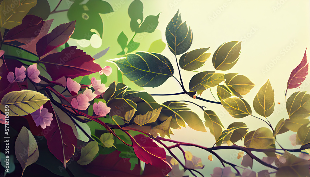 Spring foliage, Generative AI Spring foliage, Generative AI