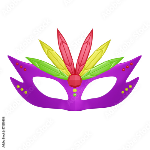 Mardi gras isolated on transparent background 3d Illustration