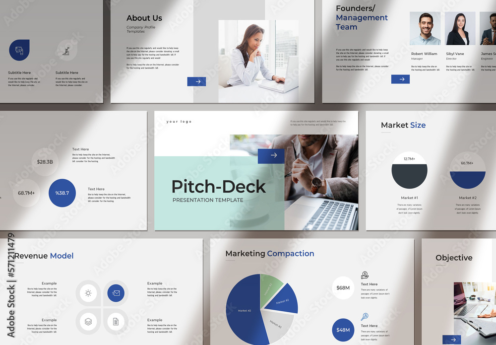 Pitch Deck Layout Stock Template Adobe Stock