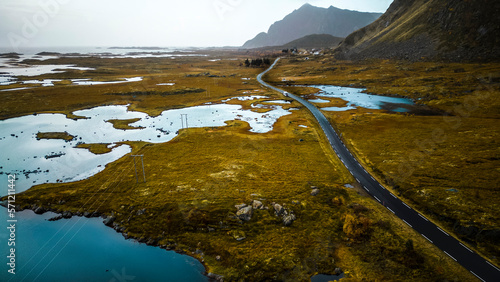 Wallpaper Mural Lofoten islands, Norway. October, fall, drone photo Torontodigital.ca