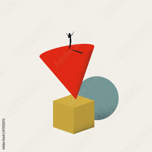 Business and work life balance vector concept. Symbol of equlibrium, success, lifestyle. Minimal illustration.