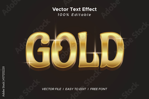 Editable text effect - Golden text style concept