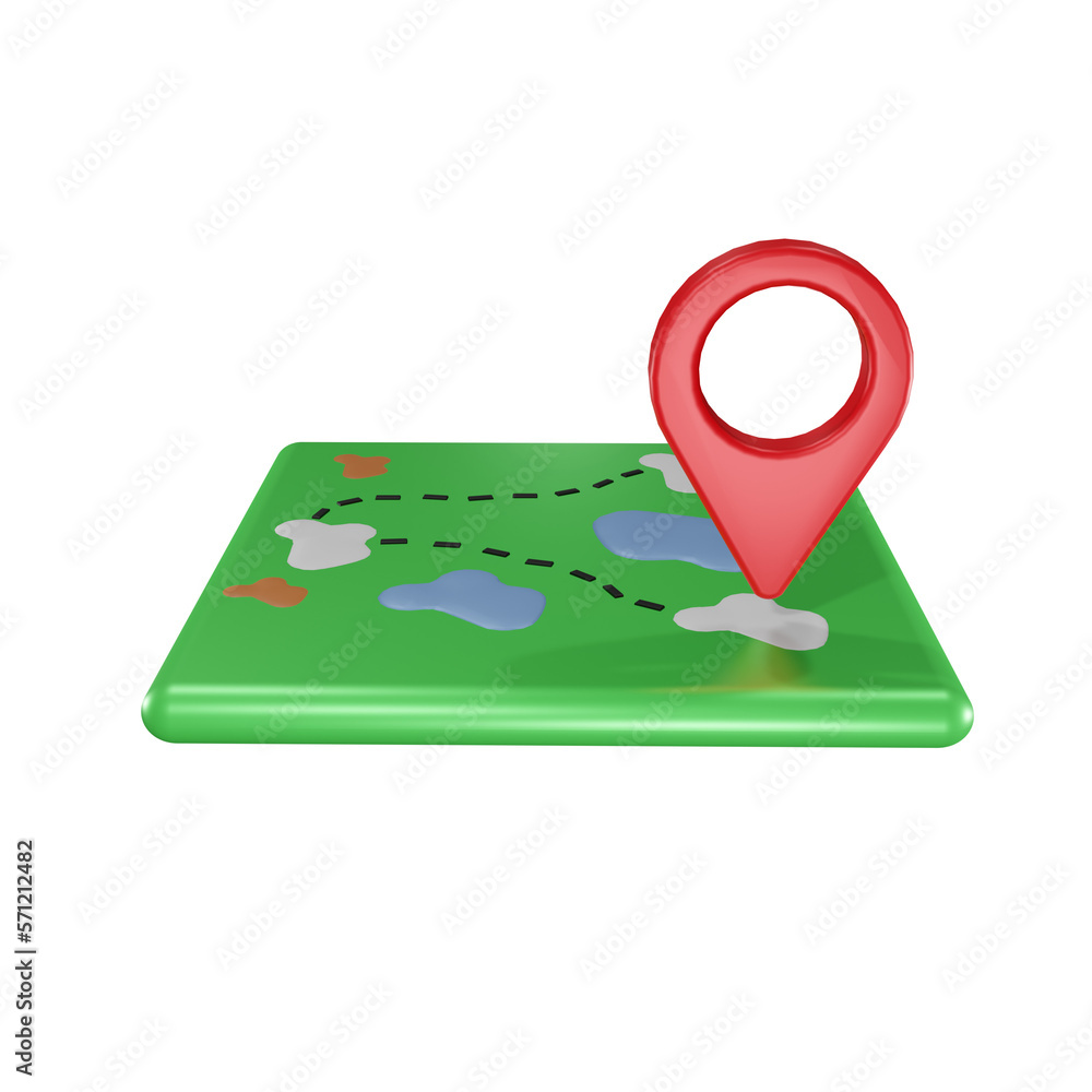Map isolated on transparent background 3d Illustration Map isolated on transparent background 3d Illustration