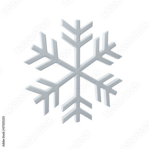 Snow Icon isolated on transparent background 3d Illustration
