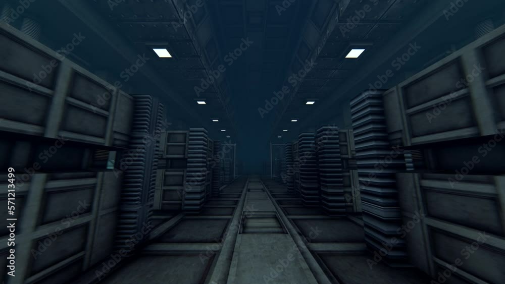 Hangar movement with various cargo and equipment Hangar movement with various cargo and equipment