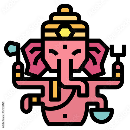 ganesha filled outline icon style