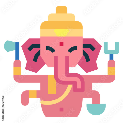 ganesha flat icon style