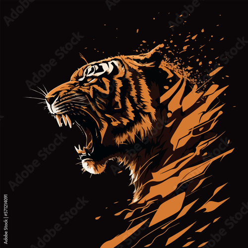 Roaring tiger head vector illustration