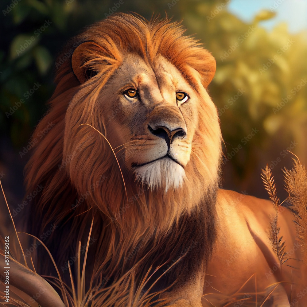 Naklejka premium portrait of a lion