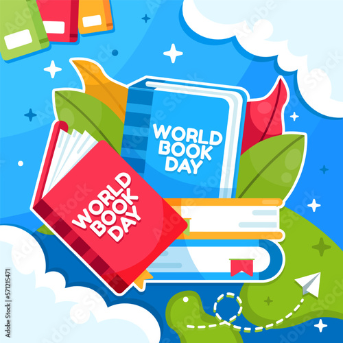 World Book Day Illustration Concept