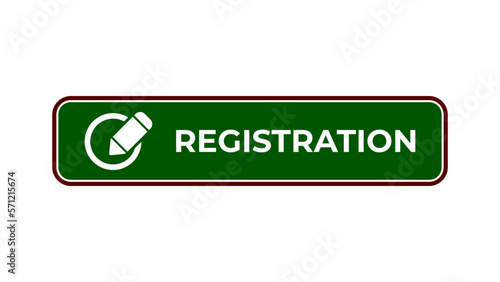 Registration counter sign board plaque in hospital center, vector illustration in trendy style with matching green medical color. Tanda Loket Pendaftaran. Editable graphic resources for many purposes.
