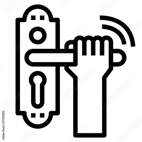 Door Handle line icon style