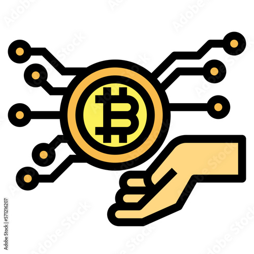 bitcoin filled outline icon style