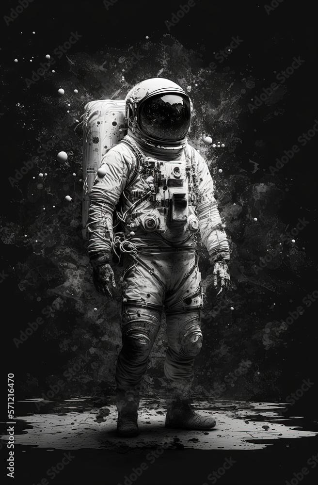 White astronaut suit. Generative AI.
White astronaut suit. Generative AI.