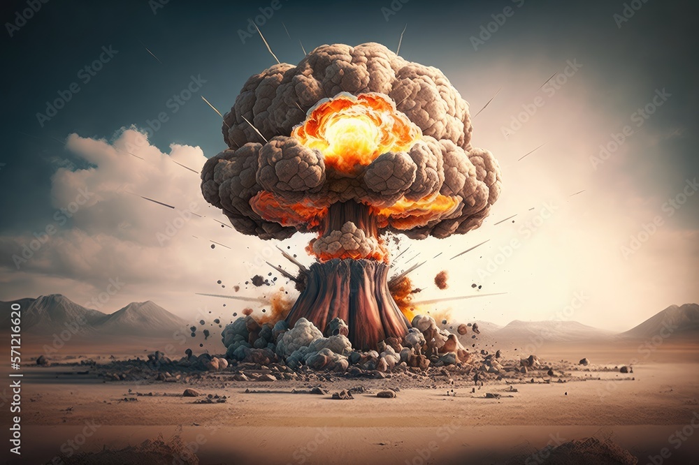 Fearsome Nuke Energy The Radioactive Fire of a MushroomShaped Cloud of