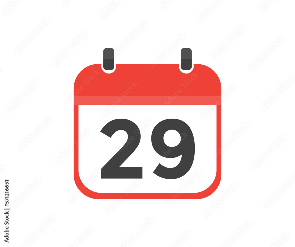 Simple calendar with date 29 day twenty nine logo design. Calendar icon