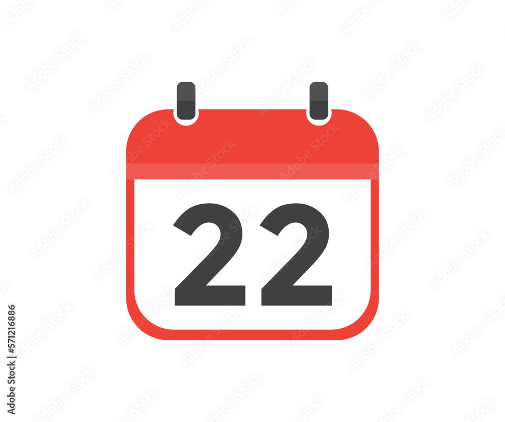 Simple calendar with date 22 day twenty second logo design. Calendar icon flat day 22. Reminder symbol. Event schedule date. Meeting appointment time vector design and illustration.
Simple calendar with date 22 day twenty second logo design. Calendar icon flat day 22. Reminder symbol. Event schedule date. Meeting appointment time vector design and illustration.
