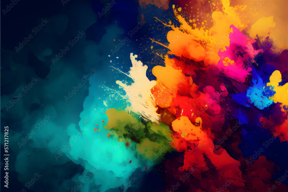 colorful abstract paint splash explosion background created with generative ai