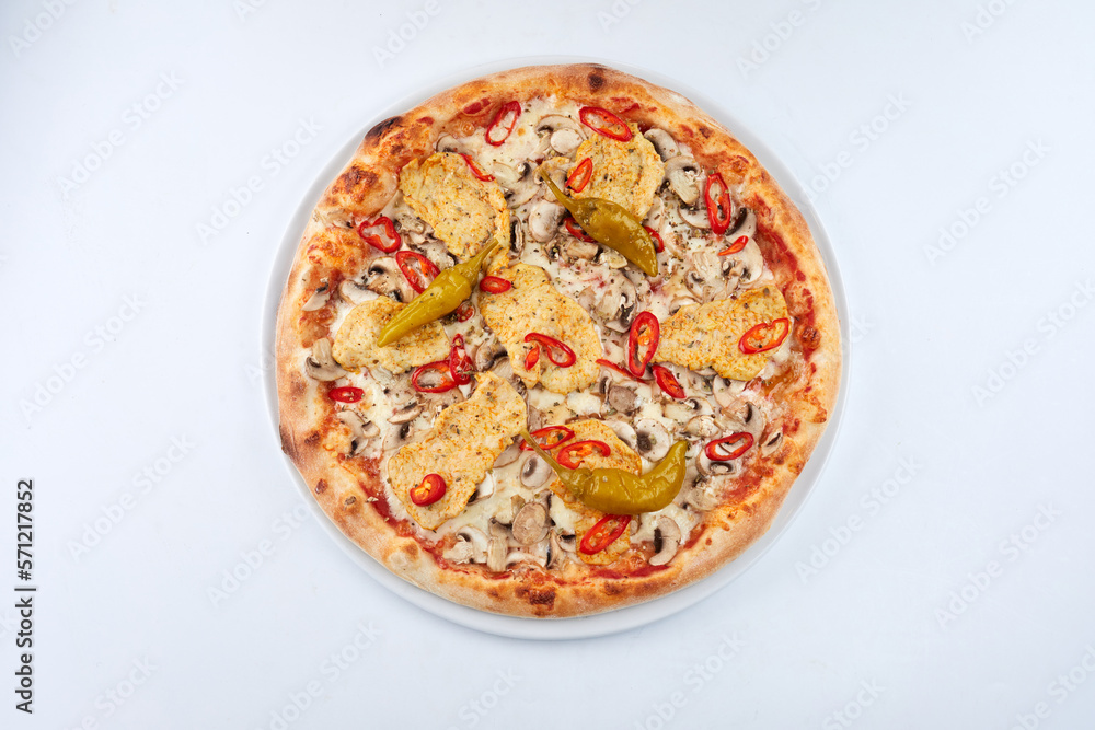italian pizza on the white plate italian pizza on the white plate