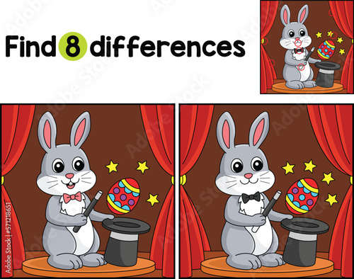 Easter Rabbit Magician Find The Differences