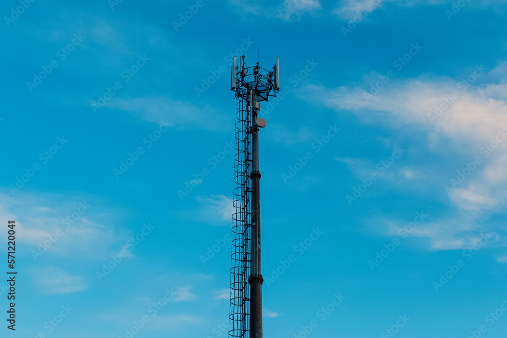 Satellite tower on background of blue sky. Satellite tower on background of blue sky.