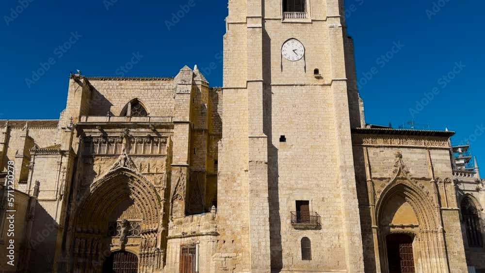 St Antolin Cathedral in Palencia, Castile and Leon, Spain. High quality 4k footage St Antolin Cathedral in Palencia, Castile and Leon, Spain. High quality 4k footage