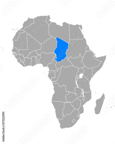 Karte von Tschad in Afrika