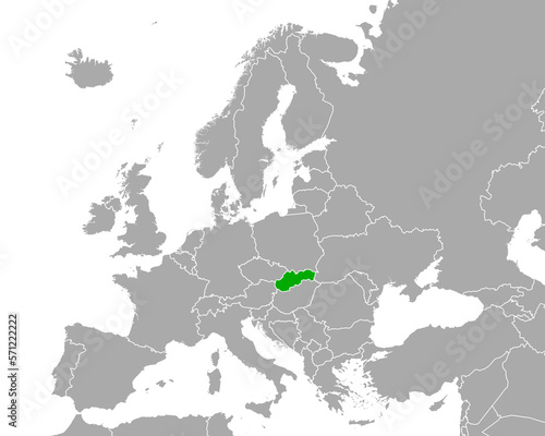 Karte von Slowakei in Europa