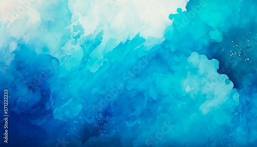blue tone watercolor painted overlay on painting paper background  Generative AI