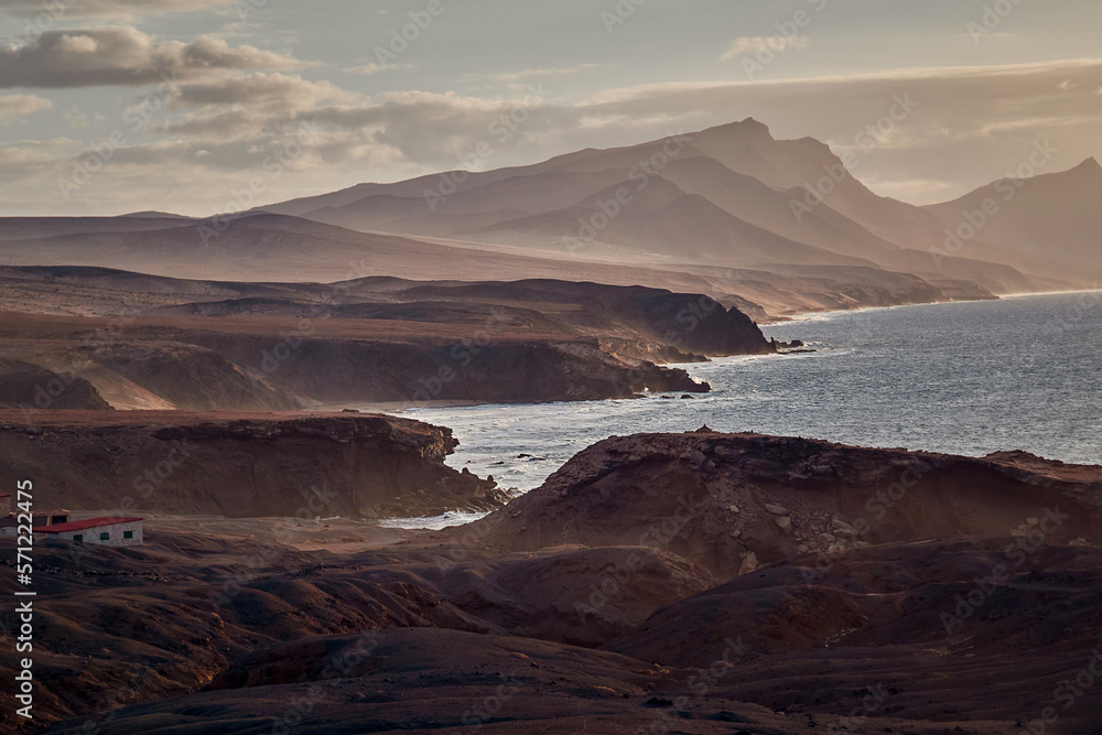 the rocky coast of La Pared, fuerteventura