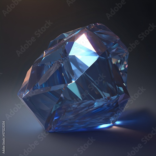 Magical mineral sapphire. Blue gemstone. Glowing gemstone.
