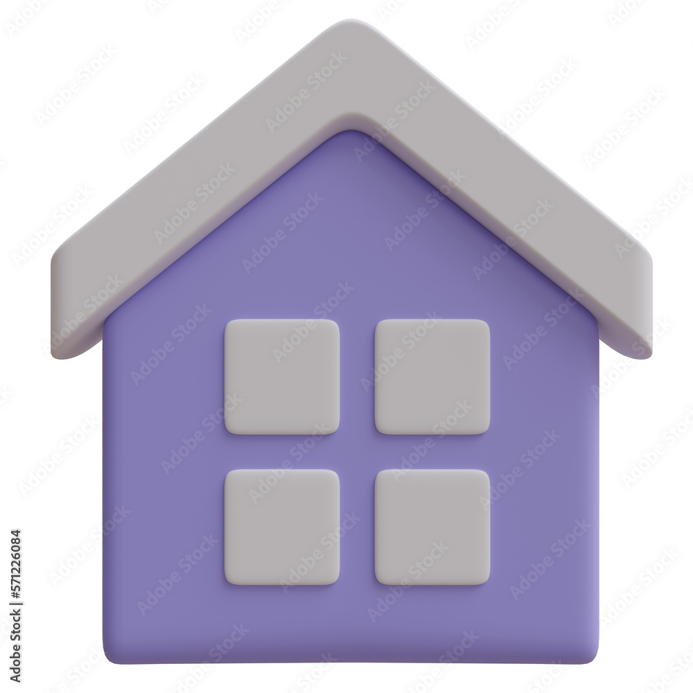 House icon. Blue cartoon minimal home isolated on transparent background, PNG House icon. Blue cartoon minimal home isolated on transparent background, PNG