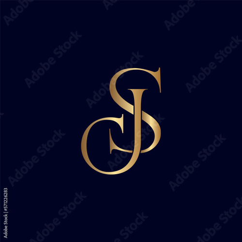 ELEGANT ROYAL AMAZING GOLD WOMEN BEAUTY LOGO LETTER JS