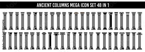 Ancient columns icon set. Vector icon