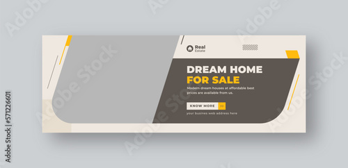 Real estate social media facebook cover web banner template