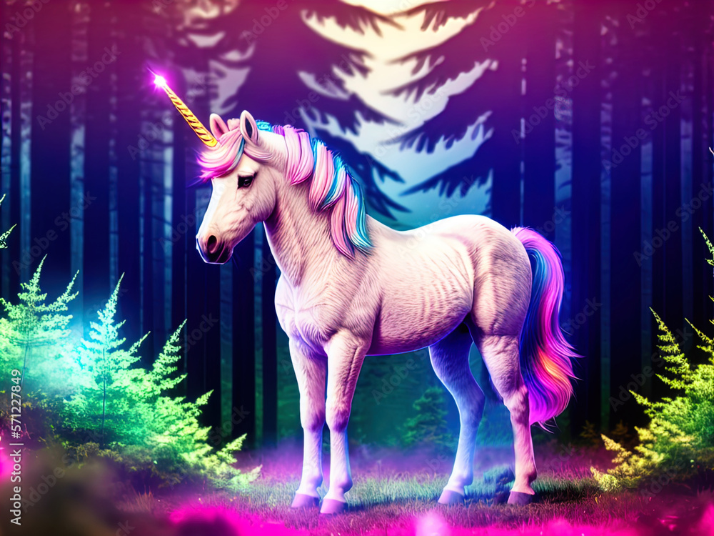 A magnificent unicorn. Mysterious and magical.	

