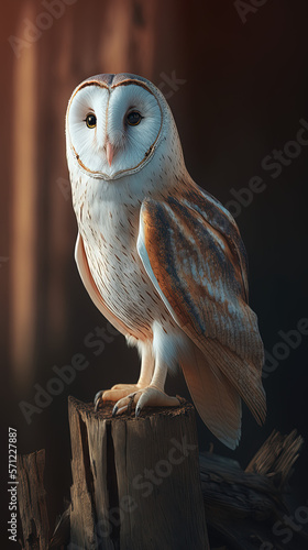 Barn owl. Generative AI.