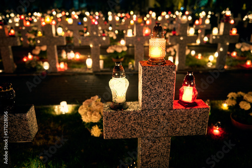 Cemetery during All Hallows' Day