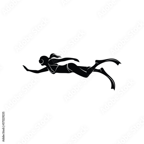 Woman Snorkeling vector illustration design. Female diver snorkeling